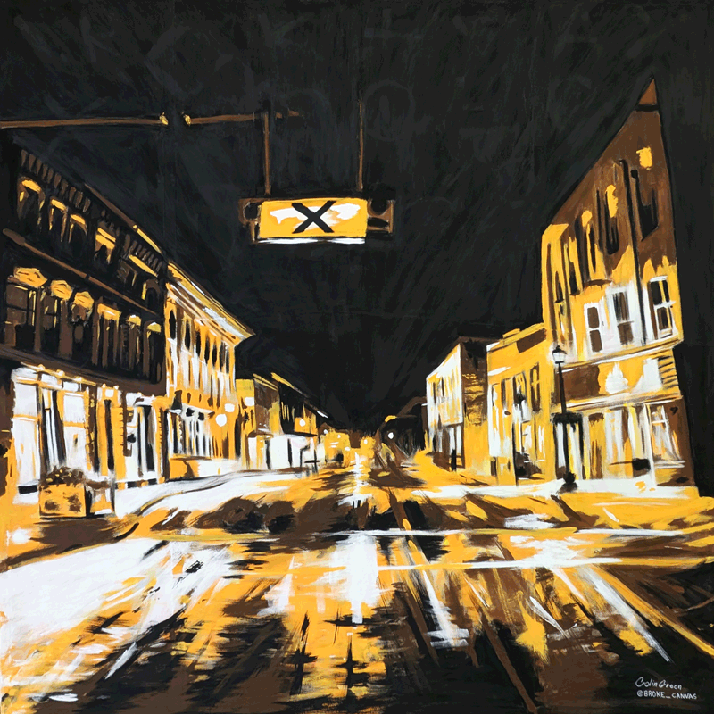 point to cross image of 8 x 8 painting